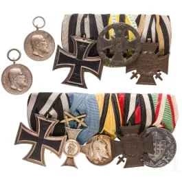 Lot of two medal bars and two merit medals