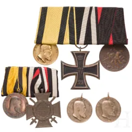 Two medal bars and two merit medals