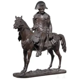 Kejser Napoleon I - rytterfigur i bronze, 19. årh.
