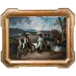 Napoleone con generali nell'accampamento, probabilmente la sera prima della battaglia di Somosierra nel novembre 1808