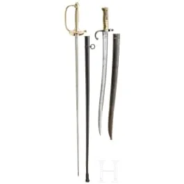 Spada M 1887 per sottufficiali di fanteria e baionetta Chassepot