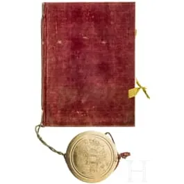 绍尔（Schauer）家族贵族证书，附皇帝约瑟夫二世（1741-1790）亲笔签名