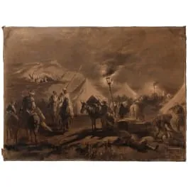 Franz Xavier von Pausinger (1839 - 1915)，《沙漠之夜》，埃及(?)，1880年代