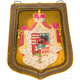 Coperchio di borsa per sciabola con stemma Rákóczi, XIX sec.