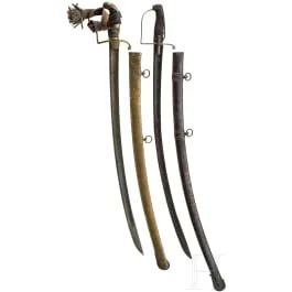 Due sciabole di cavalleria, europee, circa 1800