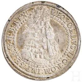 Silver double thaler Hall without year from Leopold I (1658 - 1705)