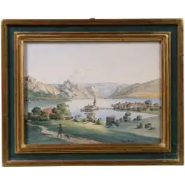 Aquarel van Heinrich Schönfeld (1809 - 1845) uit de nalatenschap van koning Lodewijk II, gedateerd 1836
