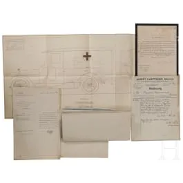 Trois dessins de construction (véhicules) de la maison royale de Wittelsbach