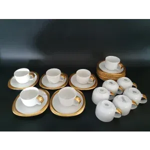 12件Rosenthal Suomi茶杯带茶碟金边