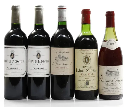 Chateau de Lacarelle Beaujolais Village 1983 0,75 l, Chateau de Lacarelle ... og 3 andre