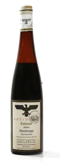 Staatsweingut Eltville Steinberger Riesling Beerenauslese Naturrein Cabinet Versteigerungswein 1959