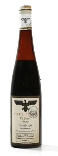 Staatsweingut Eltville Steinberger Riesling Beerenauslese Naturrein Cabinet Versteigerungswein 1959