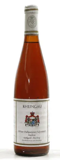 Weingut Fürstlich Löwenstein-Wertheim-Rosenberg`sches Hallgartener Schönhell Riesling Auslese weissgold 1976
