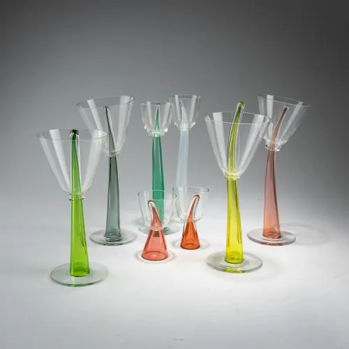 Bořek Šípek – Osm sklenic 'Stybla', 1985 (návrh)