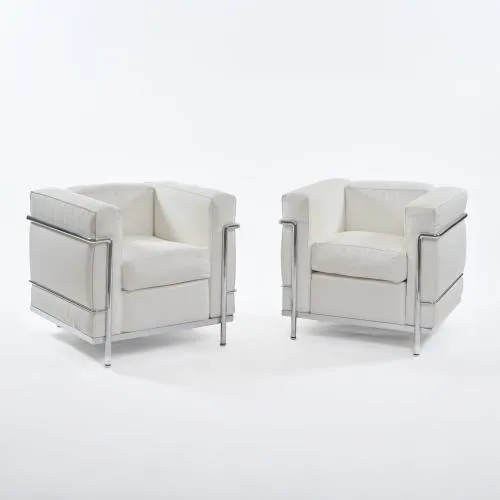 Pierre Jeanneret, Charlotte Perriand, Le Corbusier – Two armchairs 'LC 2', 1928 (design)