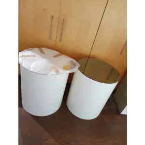 2 Dekosäulen mit Spiegelplatten - 75cm hoch 63cm Durchmesser
