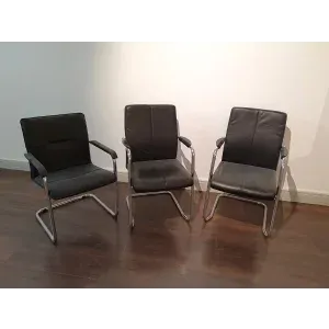 3 Schwingstühle Leder