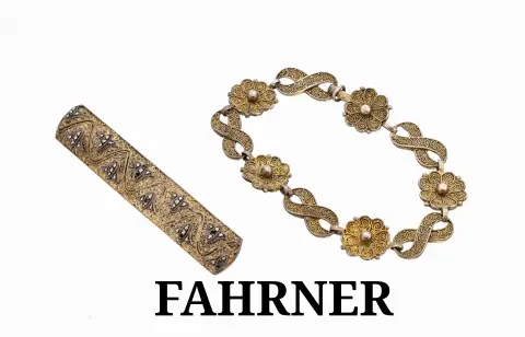 THEODOR FAHRNER lot, années 1930, argent 925 plaqué, dit Kräuselfahrner