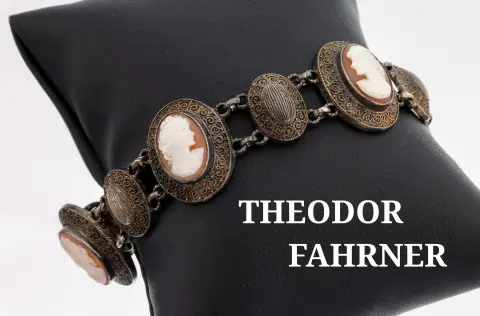 Bracelet camée THEODOR FAHRNER, années 1930, argent 925 plaqué, dit Kräuselfahrner