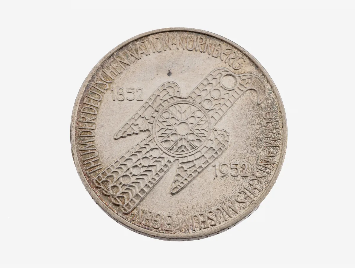 Silbermünze, 5 Mark, Deutschland, 1952, Germanisches Museum Nürnberg