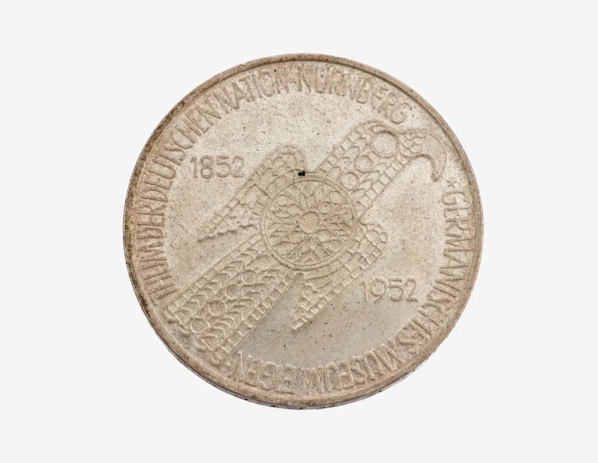 Silbermünze, 5 Mark, Deutschland, 1952, Germanisches Museum Nürnberg