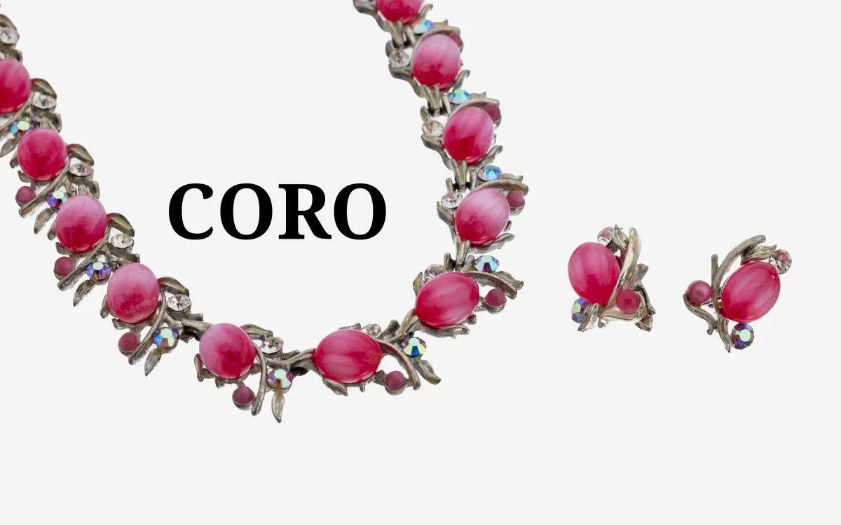 Opvallende CORO sieraden set, USA jaren 1950-60, "Sweet Apple Blossom"