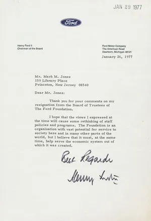 Ford II, Henry – Brief 1977