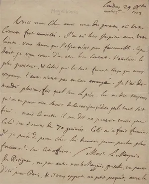 Magellan, Jean Hyacinthe de – Brief 1773