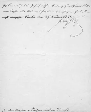 Frédéric-Guillaume III, roi de Prusse – Décision à un major. 1821