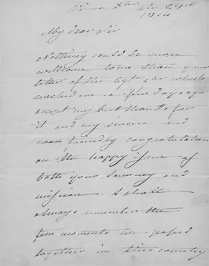 Starhemberg, Ludwig kníže – Dopis 1814 + příloha