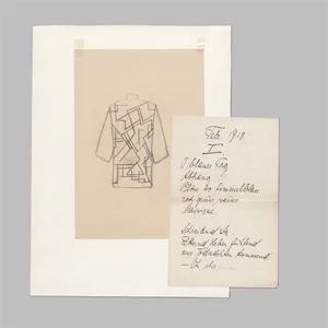 Höch, Hannah – Eigenhändiges und signiertes Gedichtmanuskript mit Beilagen. 1918