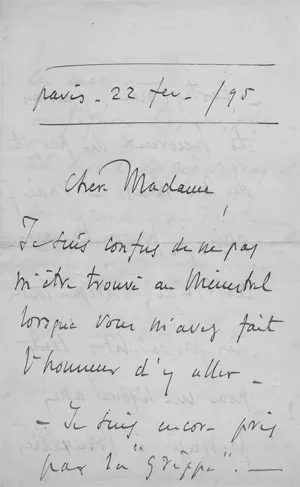 Massenet, Jules – Brief 1895 + Beigaben