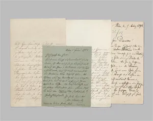 Neumann, Louise – 2 Briefe + 5 Schauspielerbriefe als Beigaben. 1848-1918