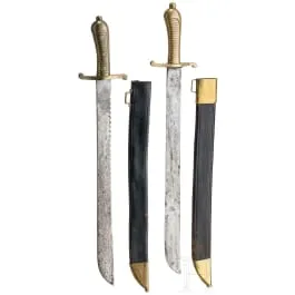 Due coltelli da fascine, cosiddette sciabole da cacciatore M 1838