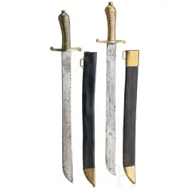 Due coltelli da fascine, cosiddette sciabole da cacciatore M 1838