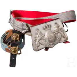 Patroonbox M 1873 met bandelier en ondergespgesp voor cavalerieofficieren