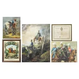 Karl Grünauer - samling av malerier/grafikk om bayersk kavaleri