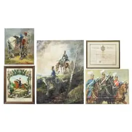 Karl Grünauer - verzameling schilderijen/grafiek over Beierse cavalerie