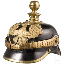 Helm voor manschappen van veldartillerieregimenten nr. 10 of nr. 46, rond 1900