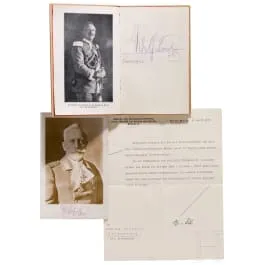 威廉二世 - 亲笔签名书籍、肖像照片及附函，日期1932年