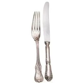 Kaiser Wilhelm II. - couteau et fourchette du service en argent impérial