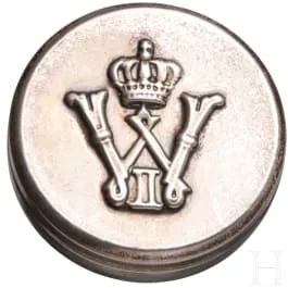 Kaiser Wilhelm II - boîte à cadeau en argent 1916