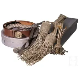 Ceinture de campagne, écharpe, porte-épée et cordon d'épaule pour officiers prussiens