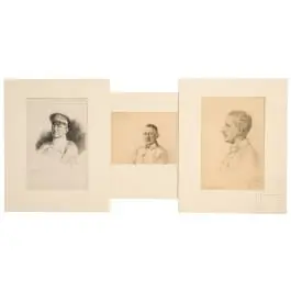 Richard Benno Adam (1873 - 1937), तीन सैन्य चित्र, 1917 दिनांकित