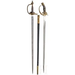 Deux épées prussiennes pour officiers d'infanterie, 19e/20e siècle