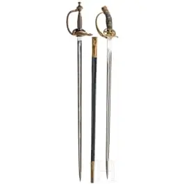 Deux épées prussiennes pour officiers d'infanterie, 19e/20e siècle