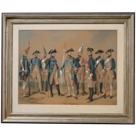Karl Friedrich Schulz - 描绘旧普鲁士步兵的水彩画,日期1839年