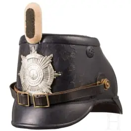Tschako M 1895 pour hommes de troupe des bataillons de chasseurs ou de tireurs de la Garde, vers 1900