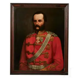 Oberst Friedrich Graf von Bismarck-Bohlen (1818 - 1894) - Ölportrait als Kommandeur des Leib-Garde-Husaren-Regiments 1858-61