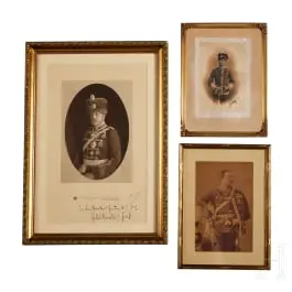 Drei Fotos von Kaiser Wilhelm II. bzw. Offizieren des preußischen Leib-Garde-Husaren-Regiments (LGHR)